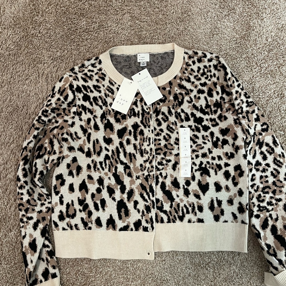 Leopard Print Cardigan Sweater
